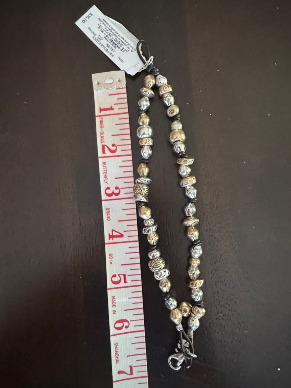 Two-Strand Silver mixed Metal Bead Bracelet - Picture 2 of 2